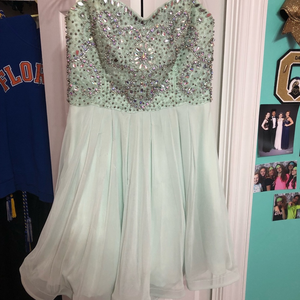 Light blue homecoming/ prom dress